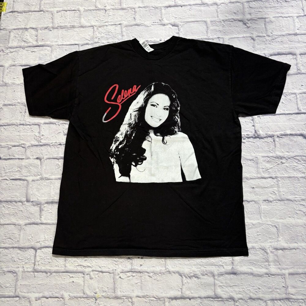 Selena Black Graphic T-Shirt Music Sunai Tag Size L